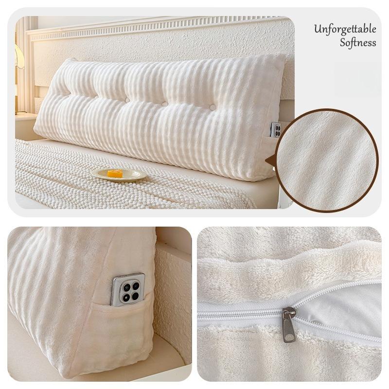 

Plush Comfortable Triangle Headboard Pillow,Suitable for Sofa,Bed,Tatami Leisure Reading, Bed Headboard Cushion,Bed Head Cushion 60x50x20cm бежевий