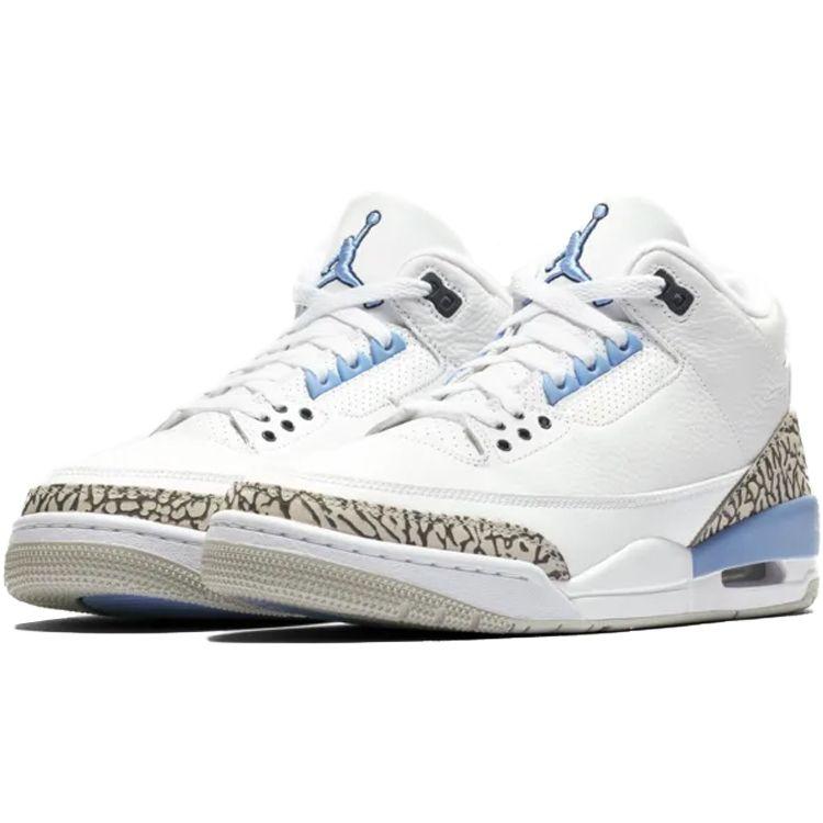 Air Jordan 3 Retro UNC Men Sneakers Blue White Valor-Blue CT8532-104