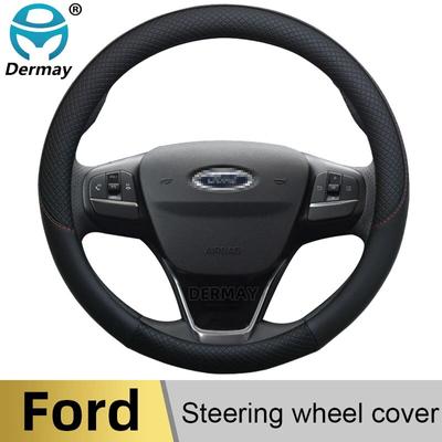 Housse de volant de voiture en cuir antidérapant, accessoires automobiles de marque DERMAY 100%, pour Ford Escape Kuga I II Van Escape