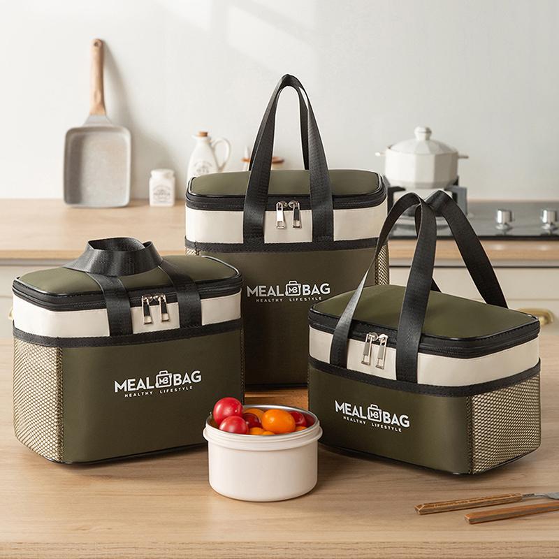 Insulated Lunch Bag Large Capacity Thermal Tote With Oxford Fabric And Aluminum Foil Leakproof Cooler For Picnic Office Travel