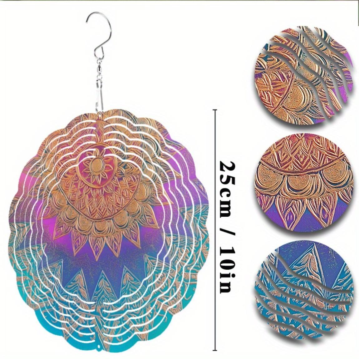 

Большой металлический ветряк 60 дюймов, садовый декор с вращающимся на 360 градусов крюком, элегантный дизайн мандалы, без батареи 01A