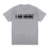 Herren T-Shirt mit kurzen Ärmeln I AM MUSIC Aufdruck Weiche Baumwolle Lässig Bequem Trendige Streetwear Tägliches Tragen Musikliebhaber Coole T-Shirts