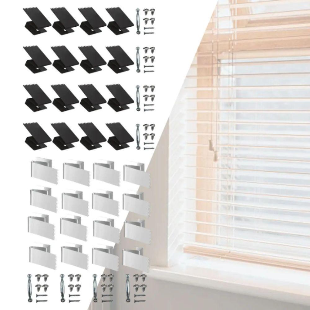 Universal Design Window Clips Glued Wooden With Screws Hurricane Clips 1/2" Thick Reusable Hardware Reusable Clips Brick Surface