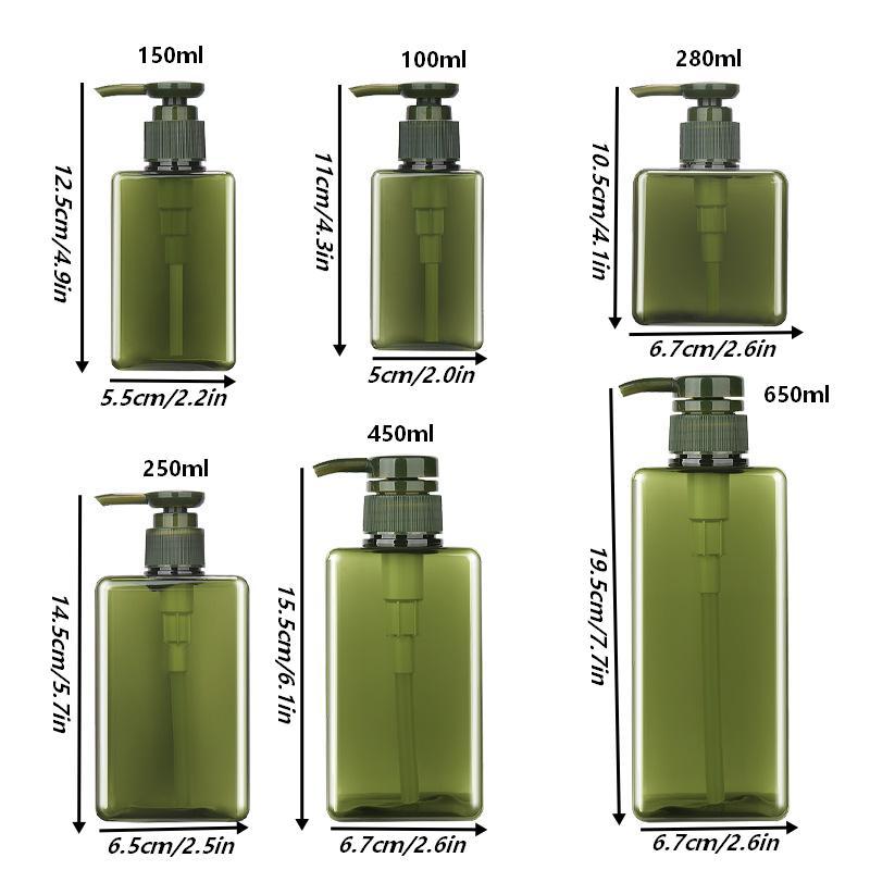 100-650Ml Square Bathroom Soap Dispensers Refillable Shampoo Shower Gel Holder Portable Travel Dispenser Empty Bath Pump Bottle