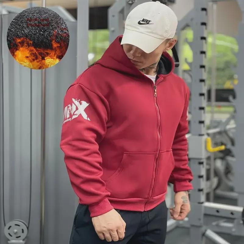 Herren Dickes Samt Kapuzensweatshirt für Sport - Warme, locker sitzende, langärmelige Jacke für Frühling, Herbst & Winter.