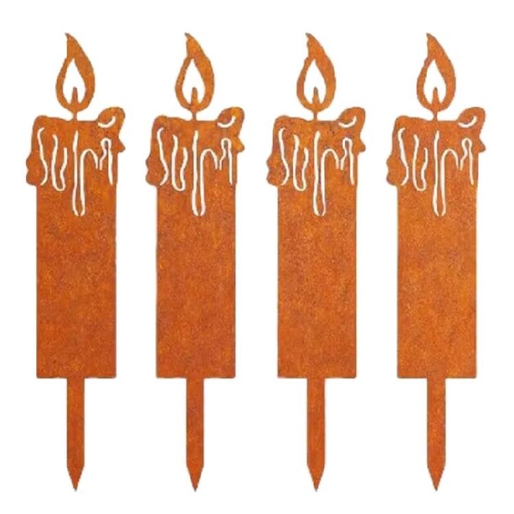 Metal Deer Christmas Garden Stake Rust Deer Yard Stakes Outdoor Yard Lawn Ornaments Holiday Stake Christmas