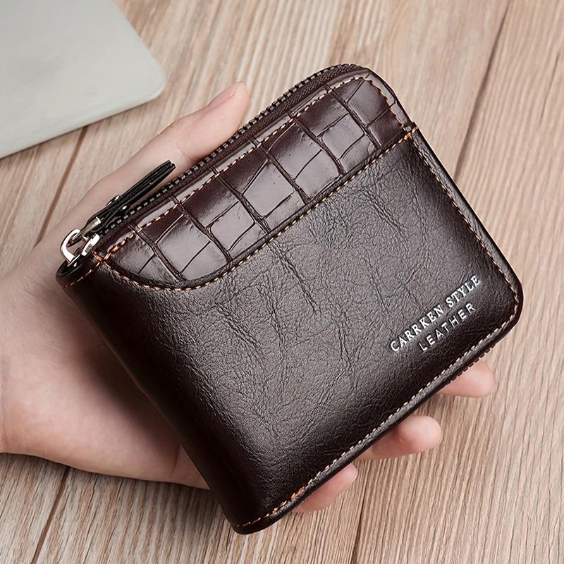 Pu Leather Men‘s Wallet Luxury Mens Purse Male Zipper Card Holders With Coin Pocket Rfid Wallets Gifts For Men Money Bag