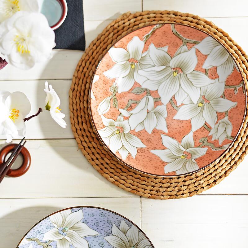 Japanese Style Wacai Magnolia Ceramic Deep Plate
