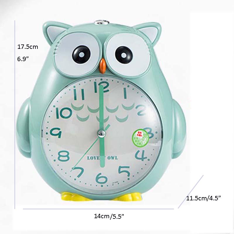 Cartoon Cute Owl Mute Desktop Alarm Clock Lovely Student Wake Up Table Alarm ClockWith Backlight For Kid Beedroom