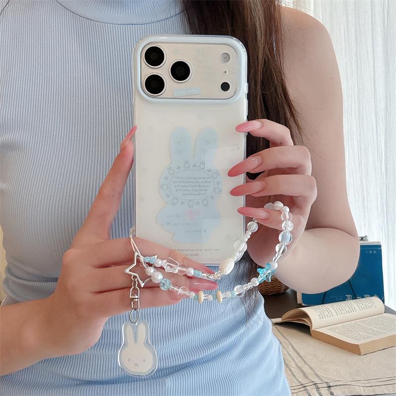 High-End Cute Bunny Chain Case for iPhone 17/16 Pro Max/15 Pro