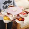 2-layer Petal-shaped Rotating Snack Box Candy Tray Food Storage Box Dried Fruit Storage Boxes Storages Wedding Melon Fruit Plate