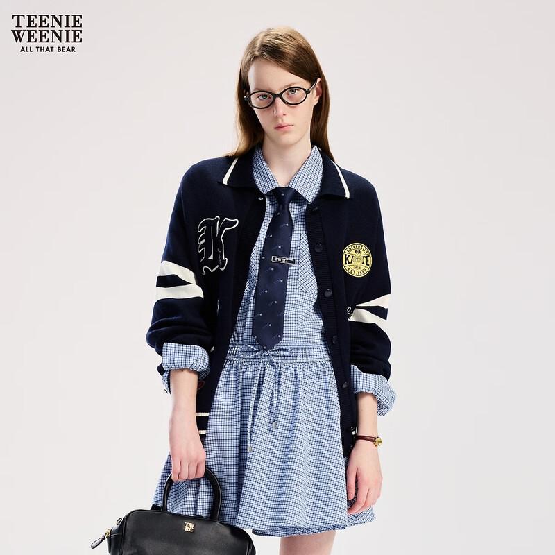 Teenie Weenie Women's Bear Letter Polo Knitted Cardigan