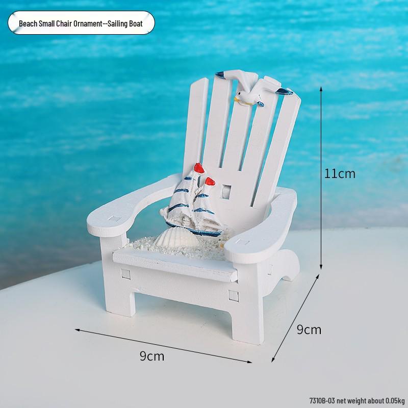 Creative Folding Beach Chair Phone Holder - Cute, Small Furniture and Photo Prop Ornament
