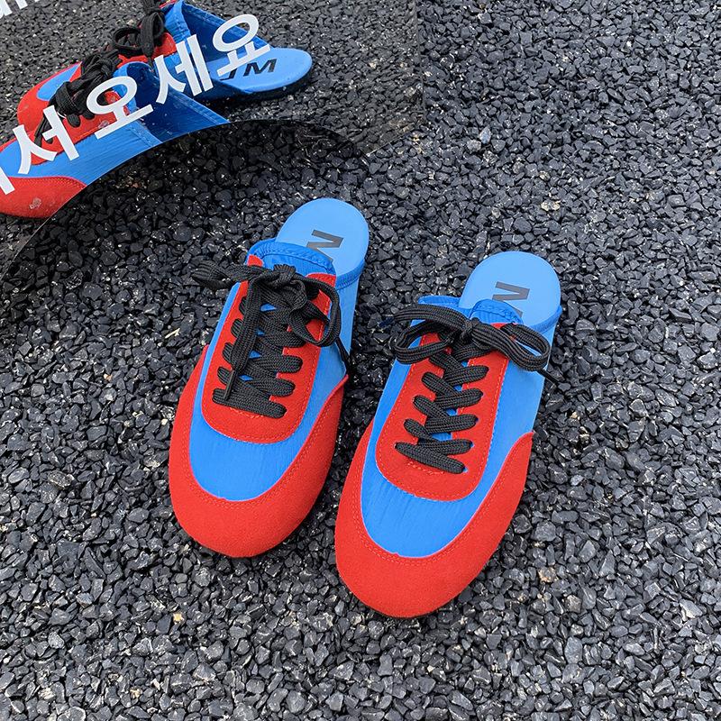 

Женские туфли тапочки 2025 лето новая расцветка удобные и легкие на плоской подошве с закрытым носком универсальные крутые тапочки 40