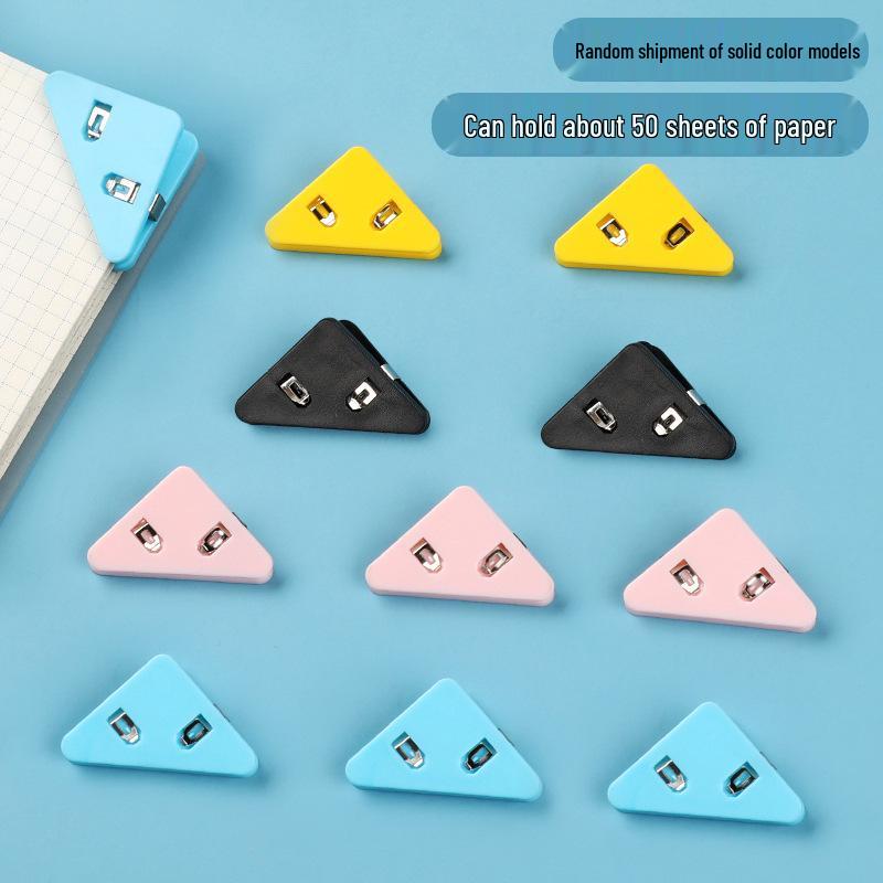 Japanese-Style Frosted Corner Clip for Student Test Papers – Anti-Curl, Transparent Triangular Design