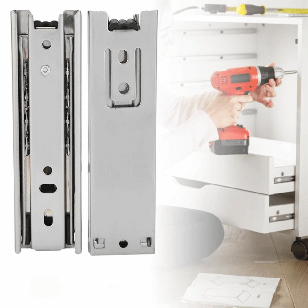 2pcs Mini Full Extension Drawer Slides Silver Side Mount Telescoping Sliding Rails Cabinet Glides Cabinets