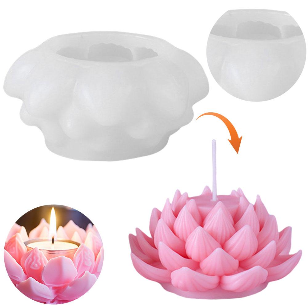 3D Lotusförmige Kerze Silikonform Lotus Kuchen Schokolade Silikonform Blume Pfingstrose Kerzenform Kleber Gips Handwerksform