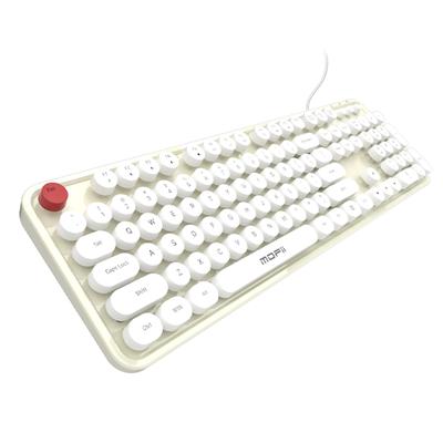 Mofii 104 - Key Membrane Keyboard with Sweet Appearance and Retro Round Keycaps, Wired, Compatible with Laptop,