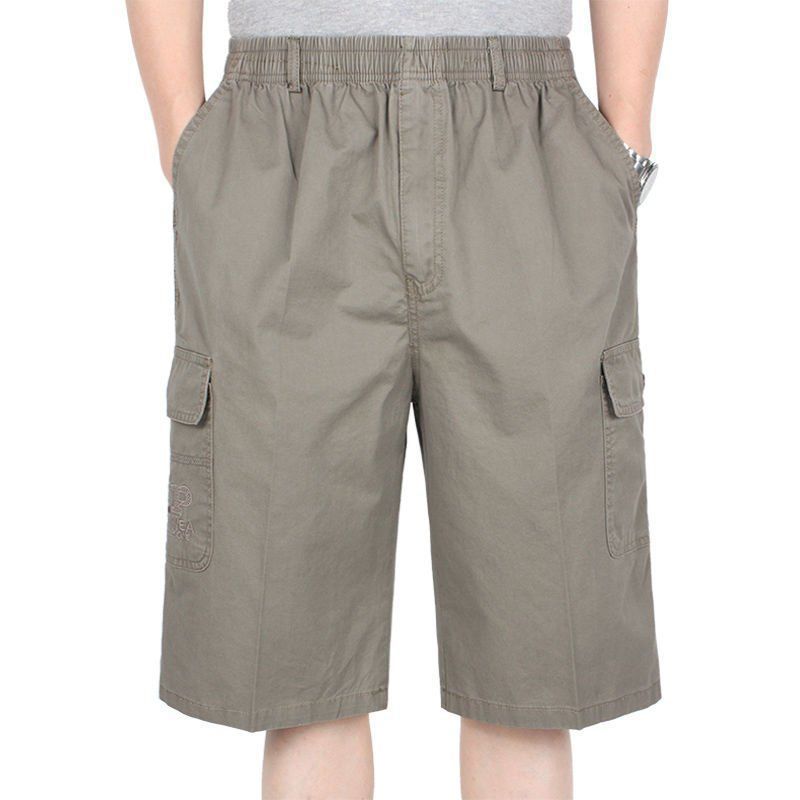 

Большие размеры мужские шорты карго хлопковые брюки Five Point ниже колена шорты свободного кроя мужские рабочие шорты спортивные повседневные шорты 4XL 2XL хаки/светло-серый