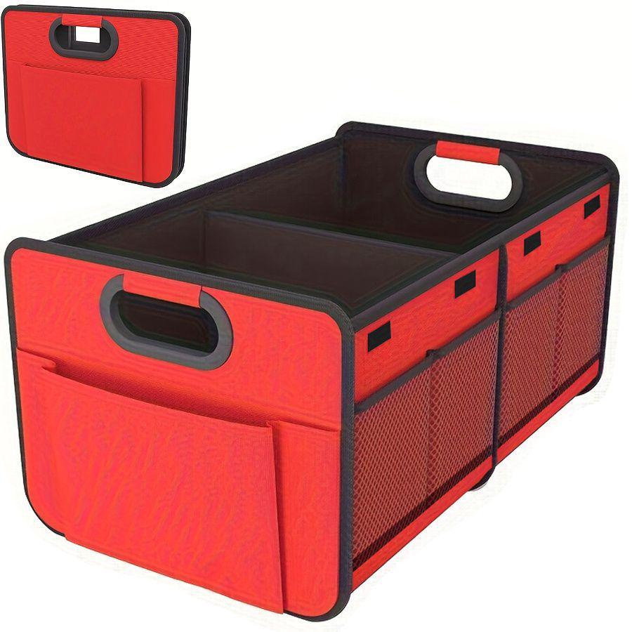 Reflective Multi-Compartment Storage Organizer: Foldable, Large Capacity, Enhanced Handle for Clutter