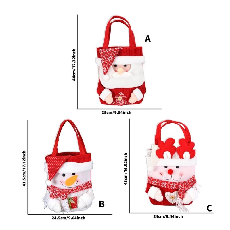Durable Knitted Christmas Treat Bags Holiday Party Supplies Christmas Gift Bags with Festival Cartoon Illustrations