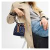 COACH Signature 14 Classic Signature Removable Shoulder Strap Fabric and Leather Bucket Bag Shoulder Crossbody Handbag Mini Women's Denim Blue