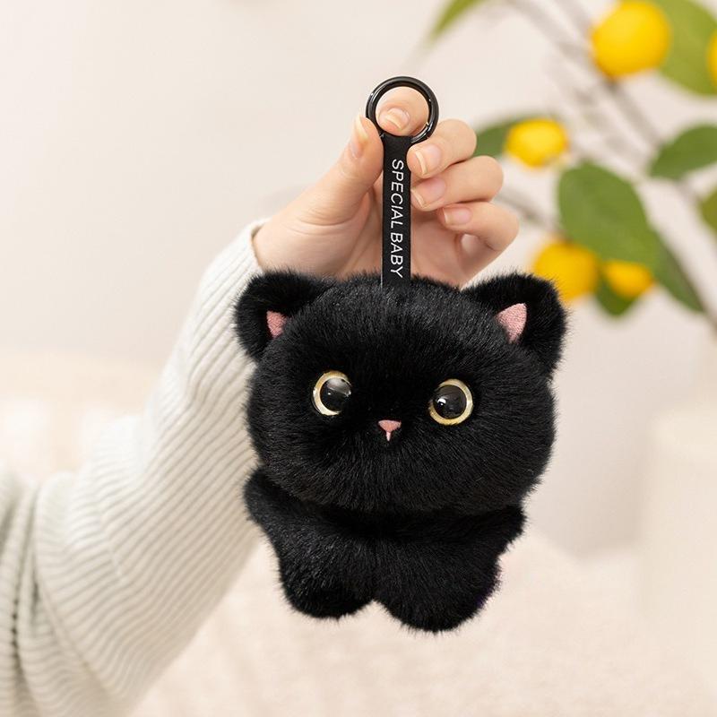 Cute Cartoon Cat Plush Keychain Detachable Magnetic Attraction Stuffed Toys Vivid Elephant Plushie Doll Bag Pendant Home Decor