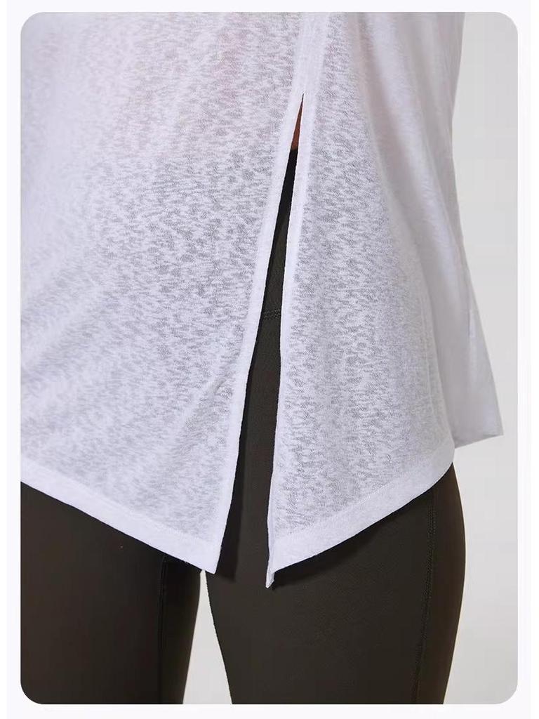 Women's Loose-Fit Breathable Sun Protection Yoga Top with Buttocks Coverage and Long Sleeves