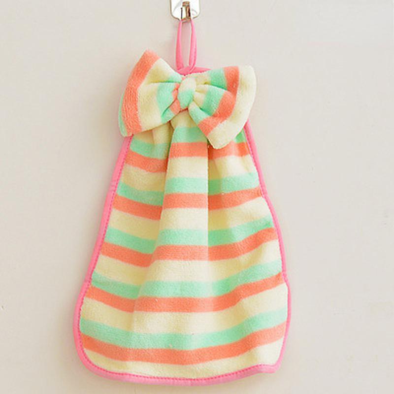 Závěsná utěrka Coral Velvet Bow Silná savá kuchyňská utěrka z jemného vlákna
