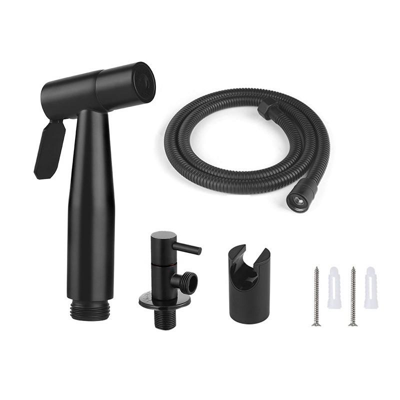 SUS304 Stainless Steel Bidet Sprayer Set Toilet Wall Mounted Single-tube Handheld Sprayer with Explosion Proof Hose