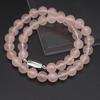 Used X610 Rose Quartz 10mm Bead GSILVER Engraved Necklace Design Silver Color