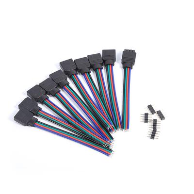 10Pcs 4Pin Male   Female Connector Wire Cable for 3528 5050 SMD LED Strip Light