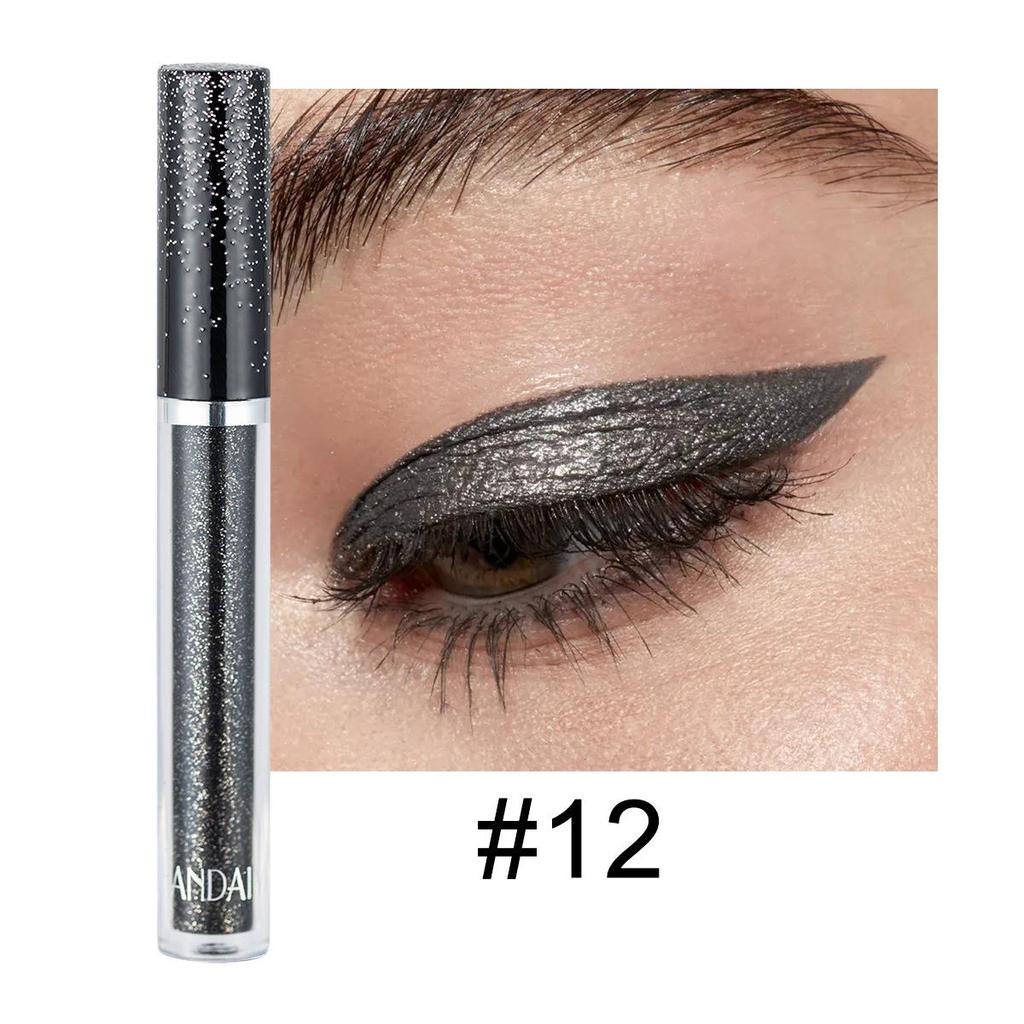 12 Farben Single Diamond Liquid Eye Shadow Psychedelic Pearl Shiny Eye Shadow Liegendes Seidenraupentränen-Make-up