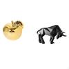 Fruit Bull Sculpture Ceramic Resin Figurine Decoration Collection Craft Delicate Ornament Modern