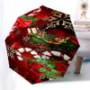 Santa Claus Deer Themed Folding Umbrella Fashion Auto-Open 8 Iron Ribs Plastic Handle Foldable Sunshade Perfect Christmas Gifts