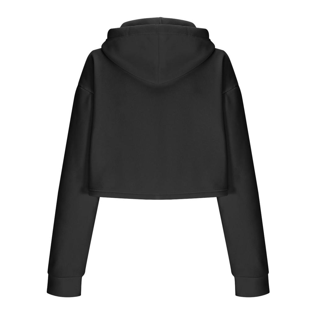 Modisches Damen-Kurz-Kapuzensweatshirt mit Batikmuster und Weitbein-Hose im Anzug