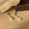 No pierced earrings~ Medieval style safety buckle earrings, jade niche design sense ins cold wind mosquito coil disc ear clips