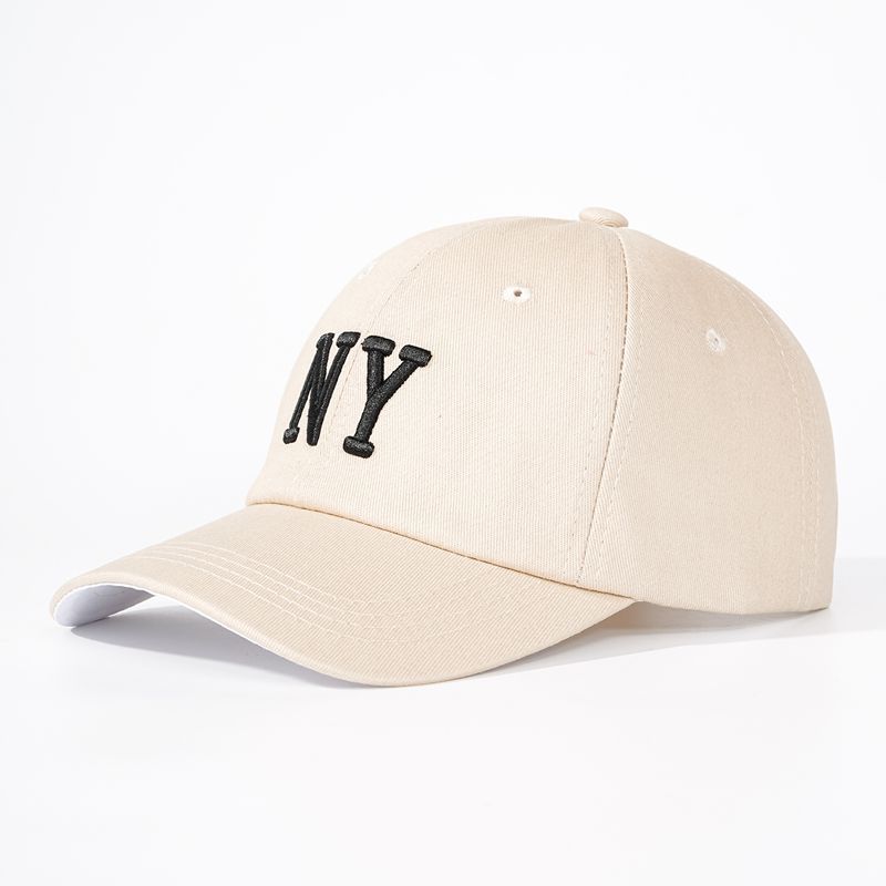 Cotton Baseball Cap With Embroidered Letters For Casual Wear And Sun Protection