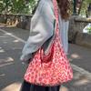 Pink Large-capacity Leopard Print Canvas Bag Women 2025 New Lazy Wind Commuter Tote Bag Fashion Shoulder Messenger Bag