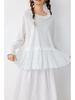 Spring Japanese Literary Lace Collar Knit T-shirt: Loose Embroidered Pure Cotton Layered Top for Women