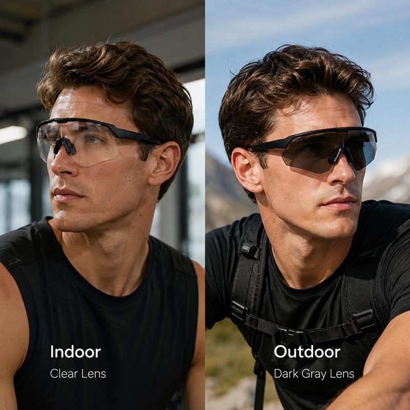 Photochromic Cycling Sunglasses UV400 Lightweight Sports Glasses Men Women MTB Road Bike Running Outdoor Windproof Eyewear 7
