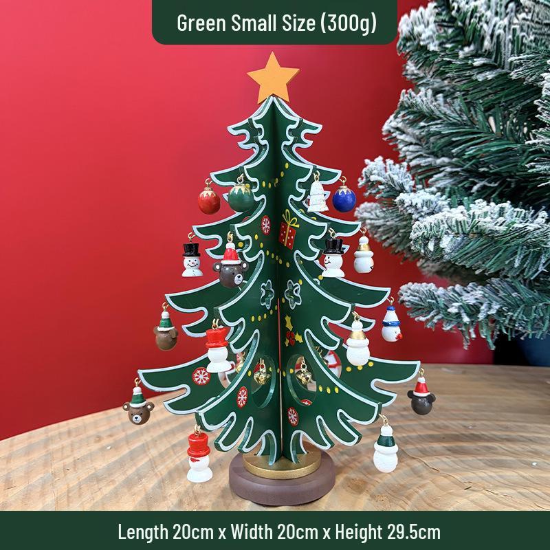 Children's DIY Wooden Christmas Tree Ornament Set - 3-Piece Educational Handmade Decorations
