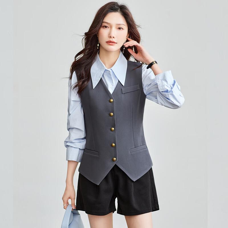 TERRE BLEUE Women's Casual Suit Vest