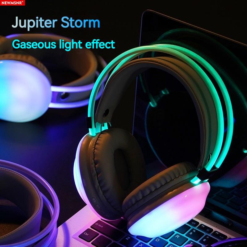 Gaming RGB Colorful Light Bluetooth Headphones HIFI Sound Wireless Earphones Noise Reduction Gamer Sports Headsets With HD Mic