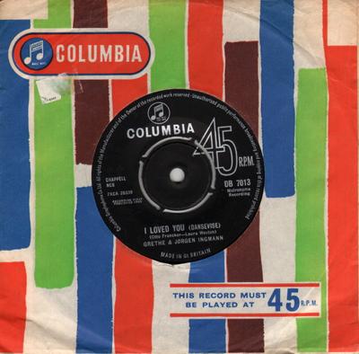7inch Record GRETHE & JØRGEN INGMANN - I Loved You (Dansevise) DB7013 Columbia 1963 UK Rock Used