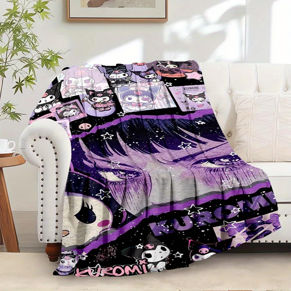 

1pc Flannel Kuromi, Cute, GothicThrow Blanket, Cartoon Truck Pattern Printed Blanket, Warm Cozy Soft Blanket For Couch Bed Sofa Car Office C 130x150cm