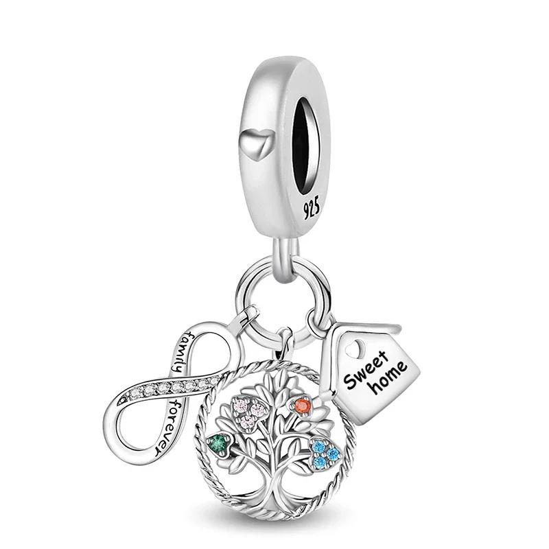 Copper Metal Cactus Tree of Life Butterfly Safety Charm Bead Components Bead Components Do It Yourself Bracelet High Quality Fine Jewelry Craft