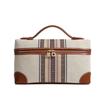 Women's Fall/Winter Cowhide & Striped Canvas Crossbody Bag - Gigi Style Small Square Handbag