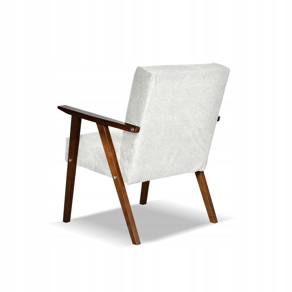 Fotel w stylu PRL retro vintage SOLER Family Meble szary welur Angel