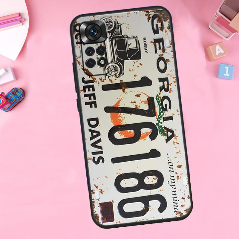 Retro Funny License Plate For Xiaomi Redmi Note 14 10 11 12 13 15 Pro Plus Phone Case For Redmi 15C 14C 10C 12C 13C 15